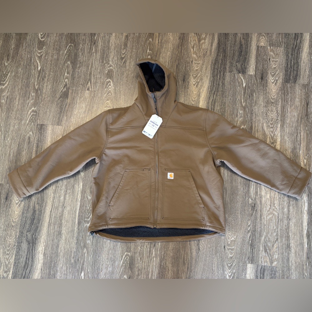 Carhartt Tan Workwear Zip Jacket with Logo Patch